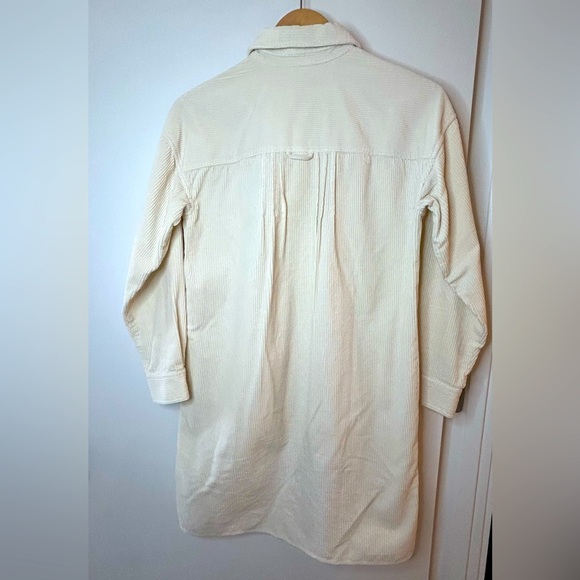 MADEWELL Mini Shirtdress, Corduroy, White/Cream, XXS - Picture 6 of 13